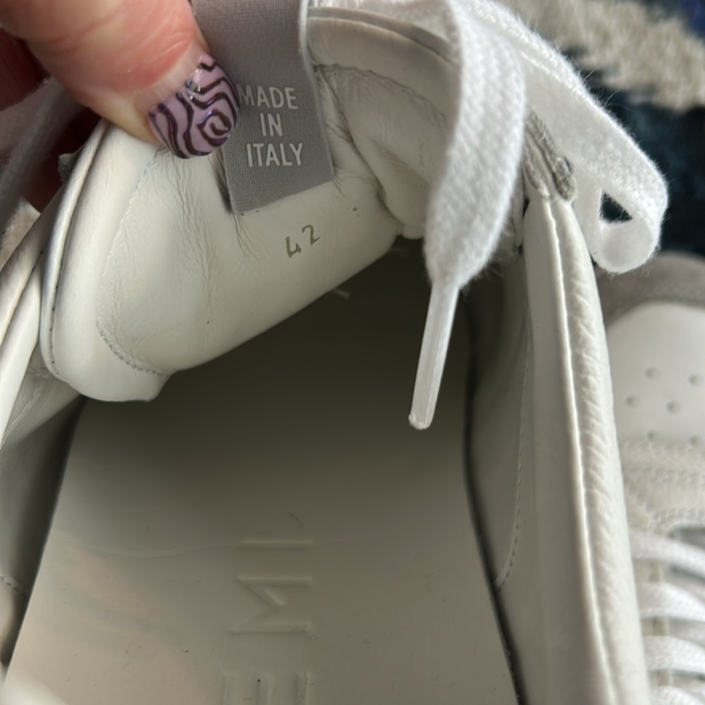 M. Gemi Men's White, Gray, Neon Orange Sneakers - Picture 5 of 7